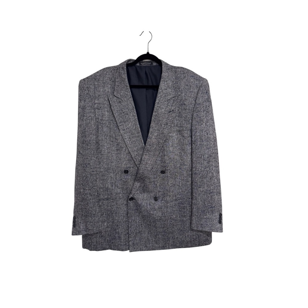 Giorgio Fellini - Men's Gray Double-Breasted Vintage Blazer, 48R